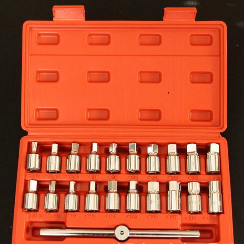 Sturdy Steel Nuts Driver Drill Bit Socket Wrench Screw Nut Drivers 21 Pieces