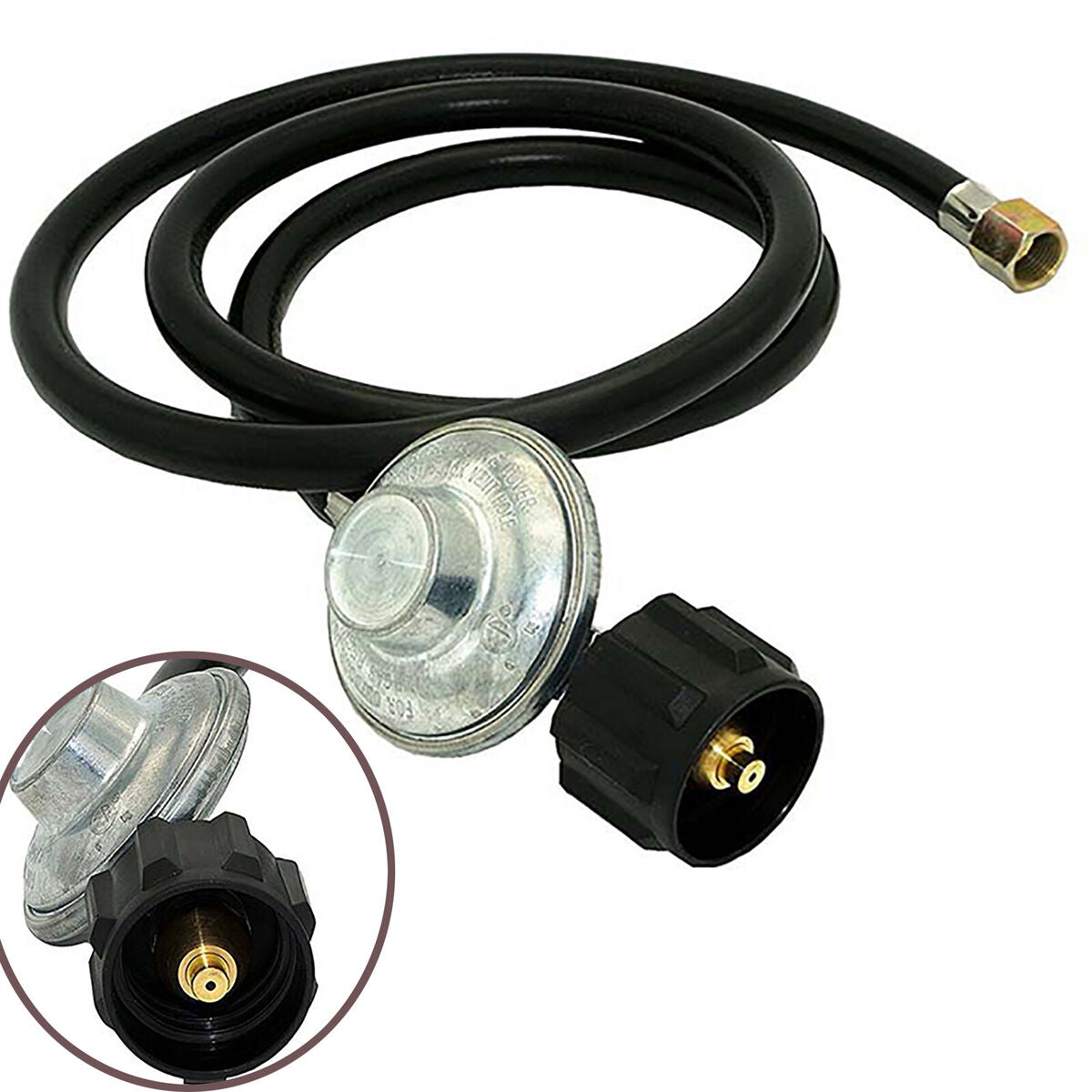 Valve 1.5M Propane Adapter Hose Low Pressure Regulator for LP/LPG Gas Grills