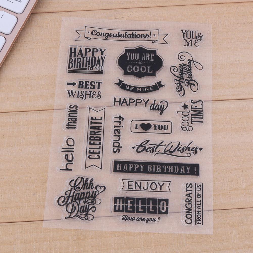Silicone Transparent Clear Stamp Seal DIY Happy Birthday Scrapbooking Decor