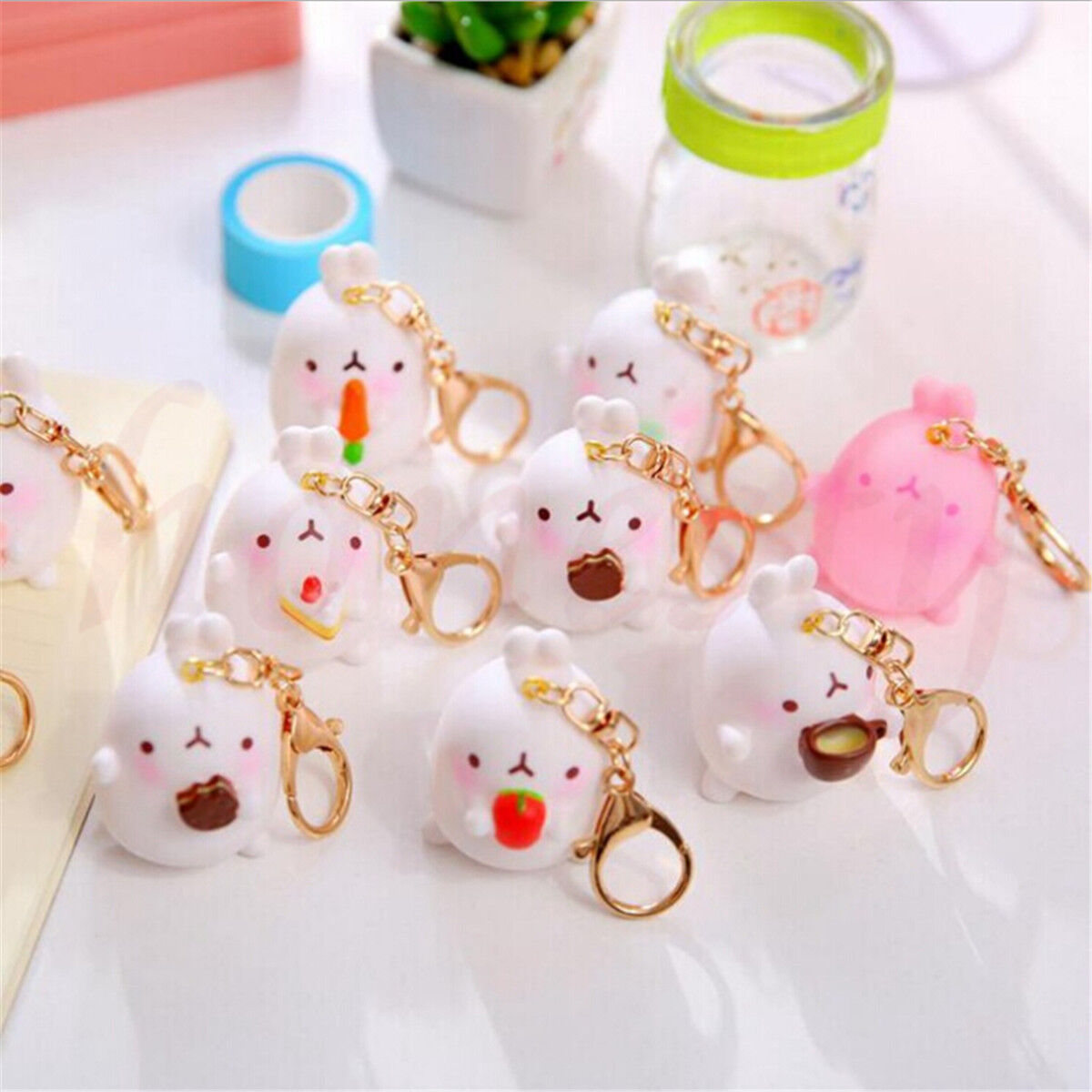 Cute Rabbit Character Molang Keyring Charm Pendant Keychain Bag Key Ring Chain