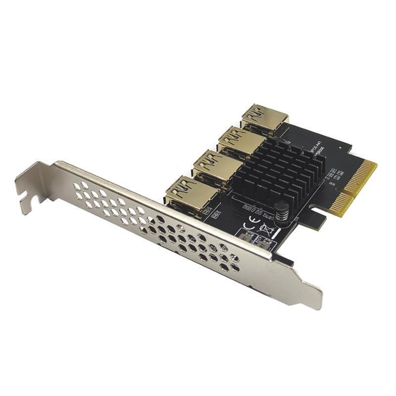 Graphics PCI-E 4X to 16X Adapter Board Extension PCIE 1 to 4 USB3.0 Adapter Card