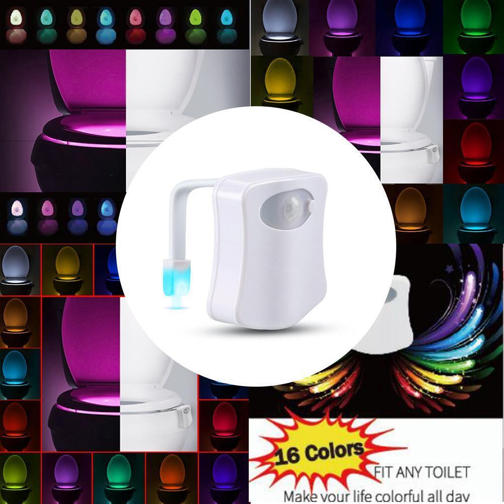 16 Colors LED Toilet Night Light Body Motion Activated Toilet Light
