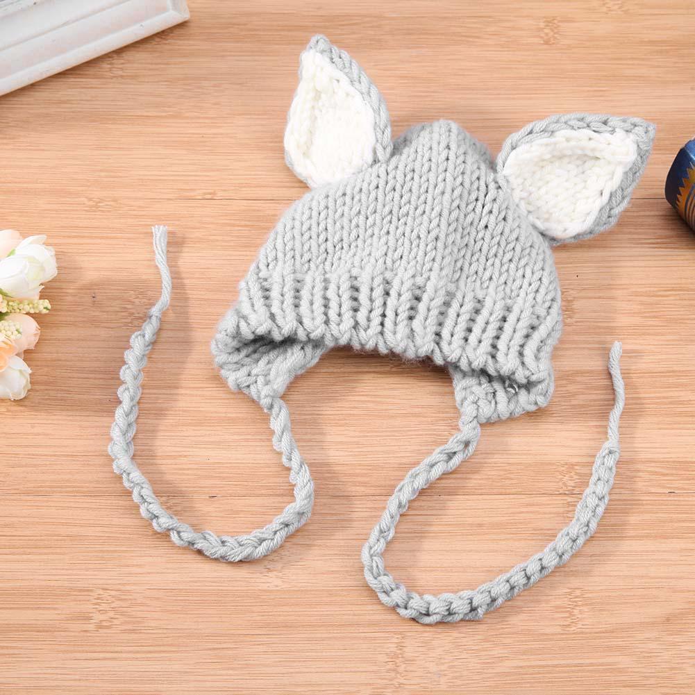 2pcs Cute Baby Studio Photography Props Clothing Set Knitted Overalls + Hat