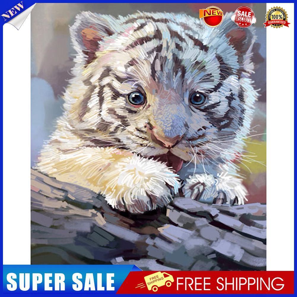 5D DIY Diamond Painting Baby Tiger Cross Stitch Embroidery Craft Mosaic Kit
