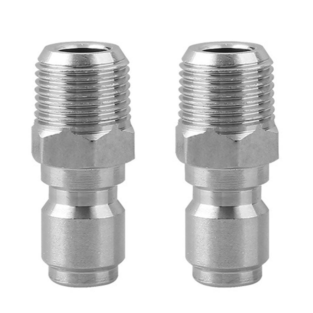 2pcs NPT 3/8 inch Male Quick Connect Plug Fittings Pressure Washer Adapters
