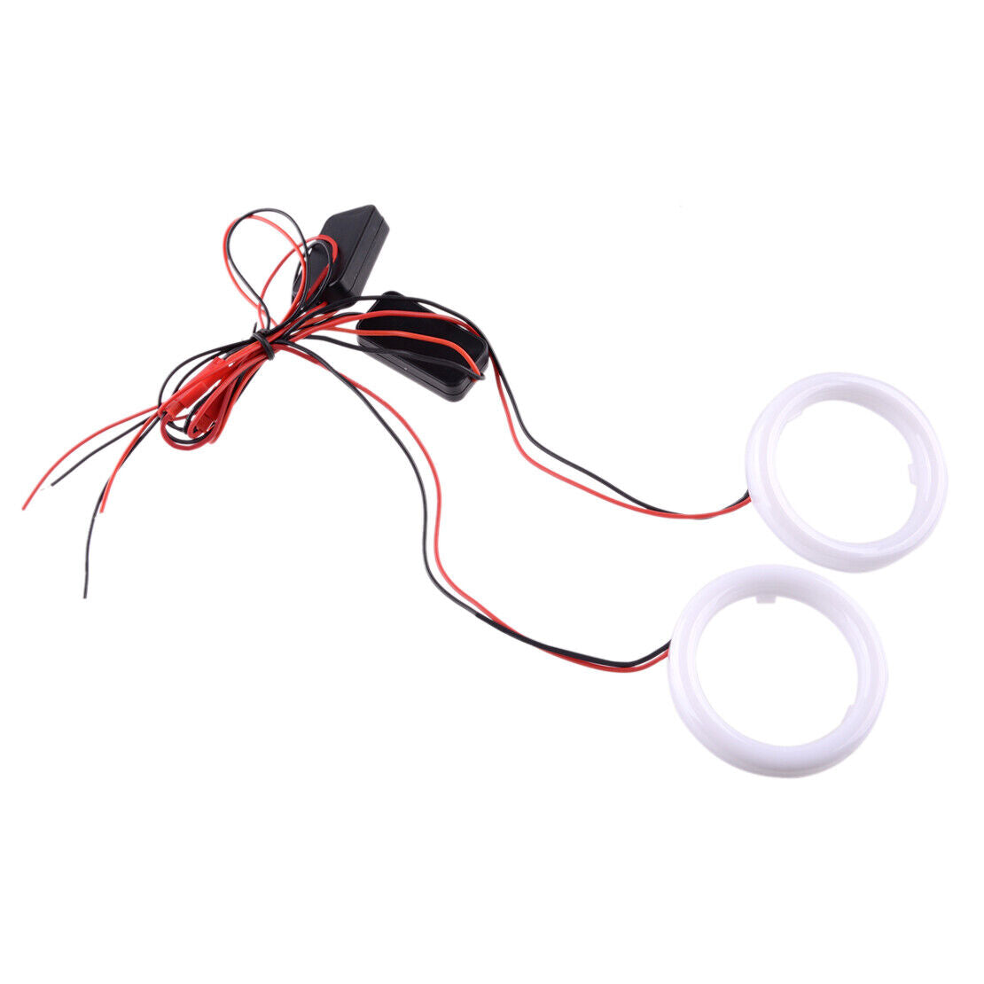 2pcs 60mm DRL COB LED Angel Eyes Halo Ring Fog Headlight Lamp Light Red Acc