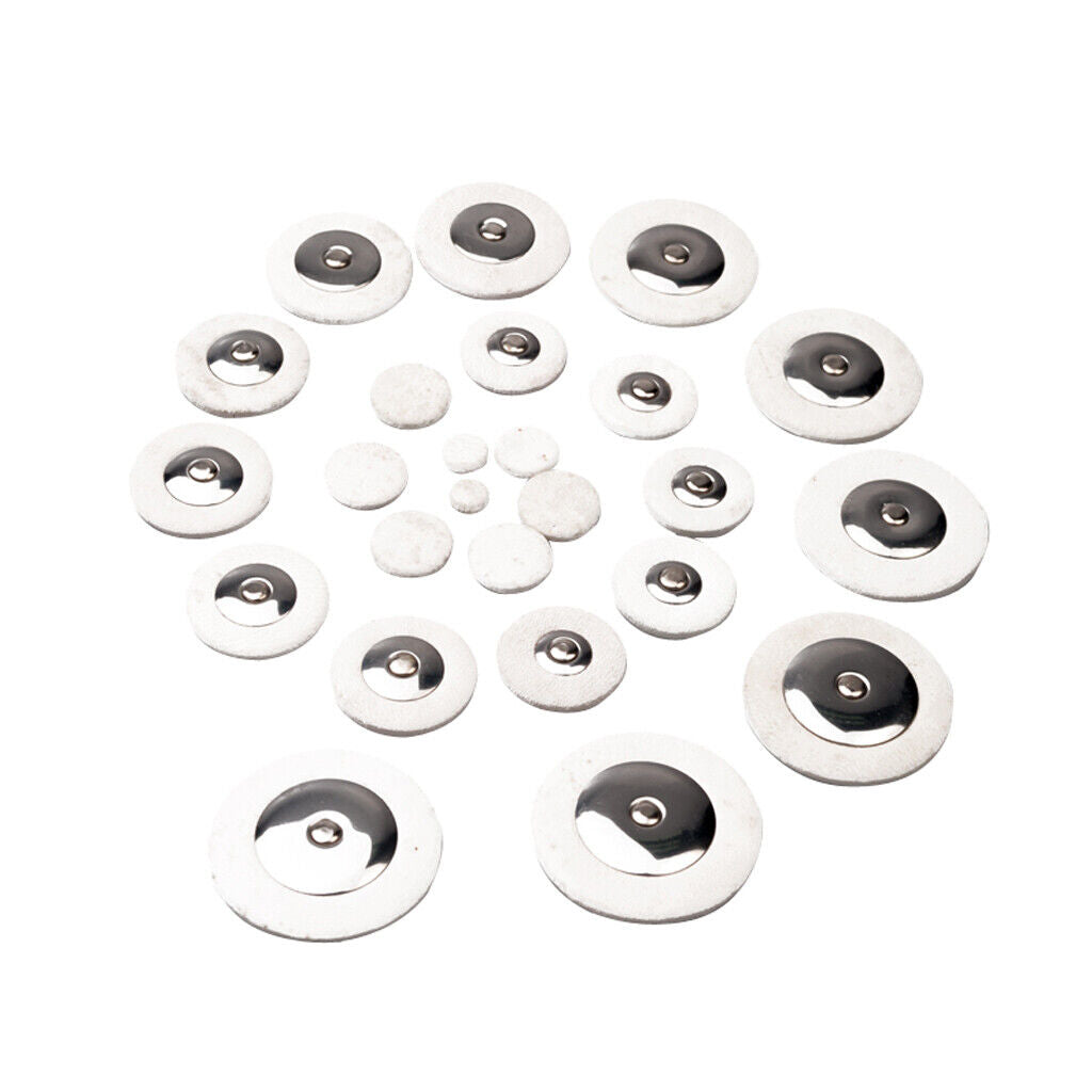 Set of 25 White Leather Pads for Alto Saxophone Sax Replacement Accessory