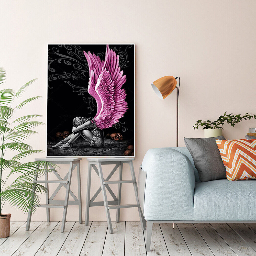 Angel with Pink Wings 40X50cm Oil Paint By Numbers Picture DIY Painting Kit