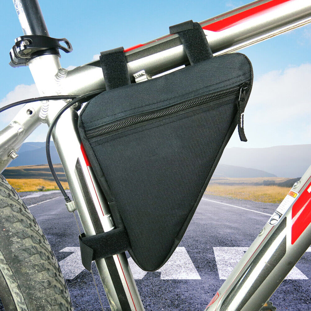 Bicycle Front Triangle Bag Tyre Pry Bar Glue-Free Patches Grinding Pad Kit