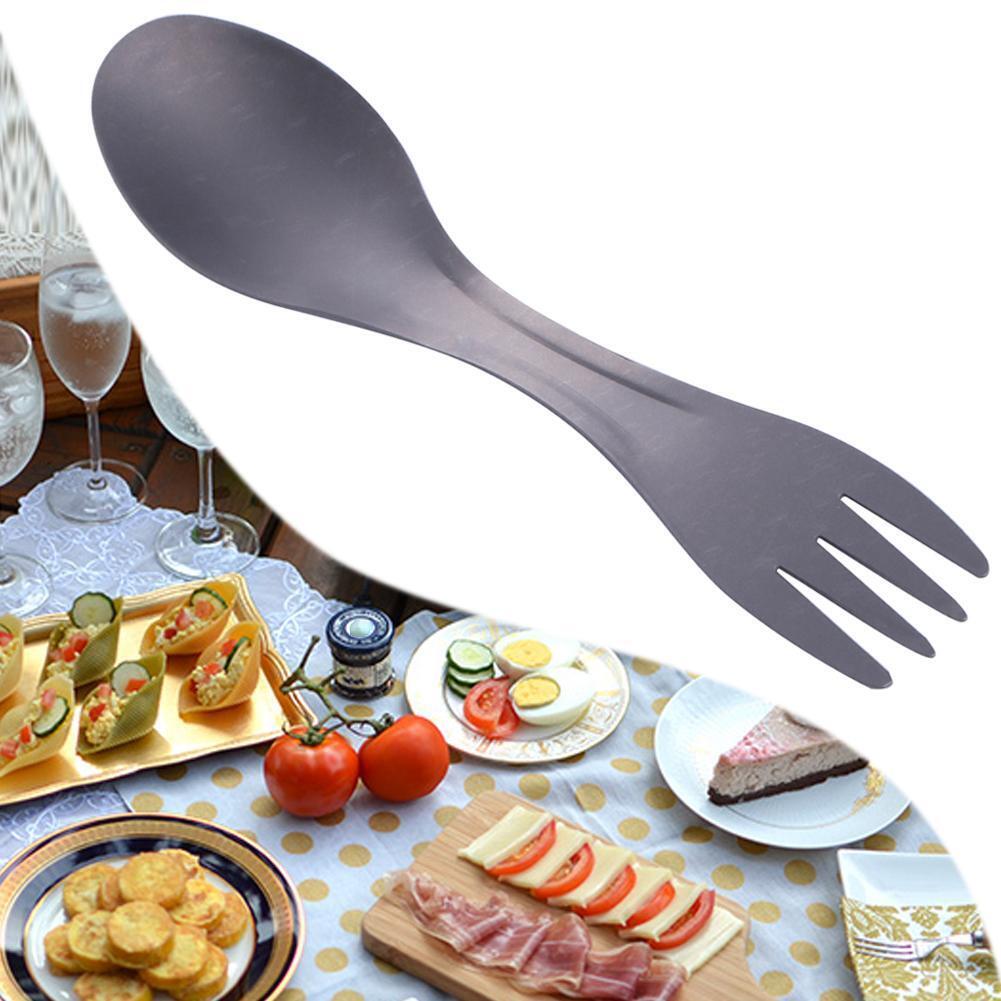 100% Pure Titanium Spork Spoon Fork Combo Cutlery Utensil Picnic Gadget