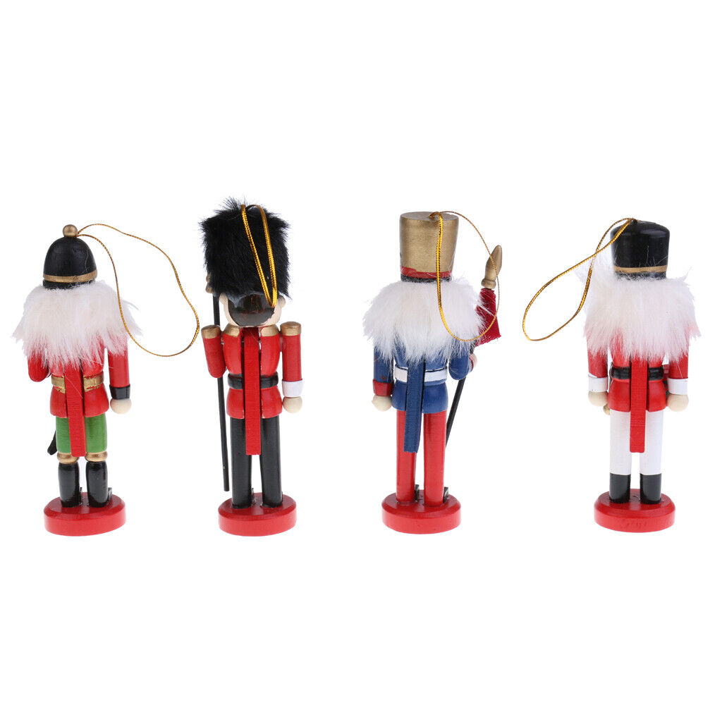 Christmas Traditional Wooden Hanging Nutcrackers Soldier Ornaments Set Of 9