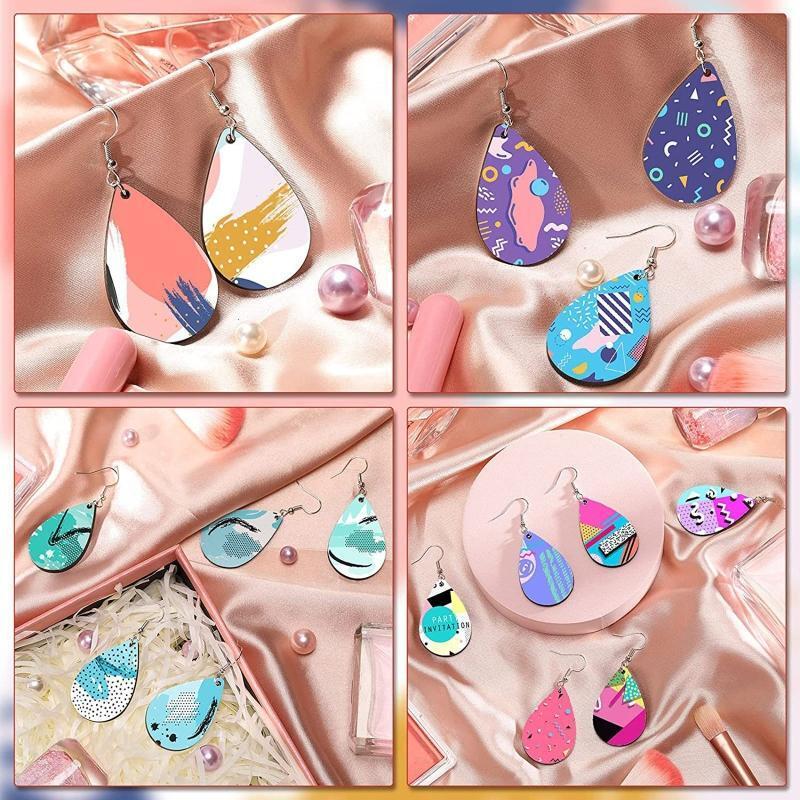32Pieces/Set Heat Transfer Teardrop Earring Sublimation Blank Earring DIY Making