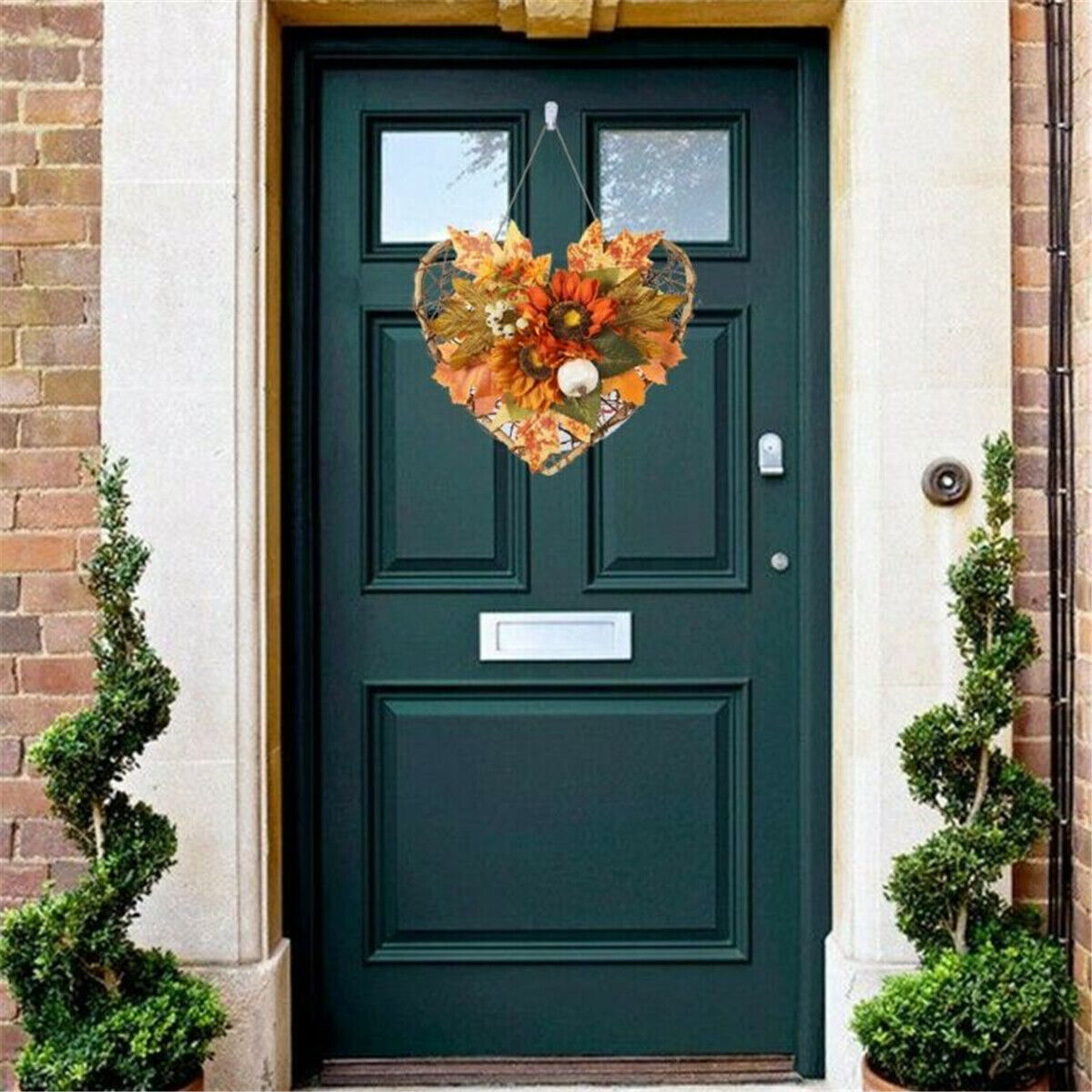 Halloween Autumn Maple Leaf Pumpkin Wreath Thanksgiving Festival Door Home Decor