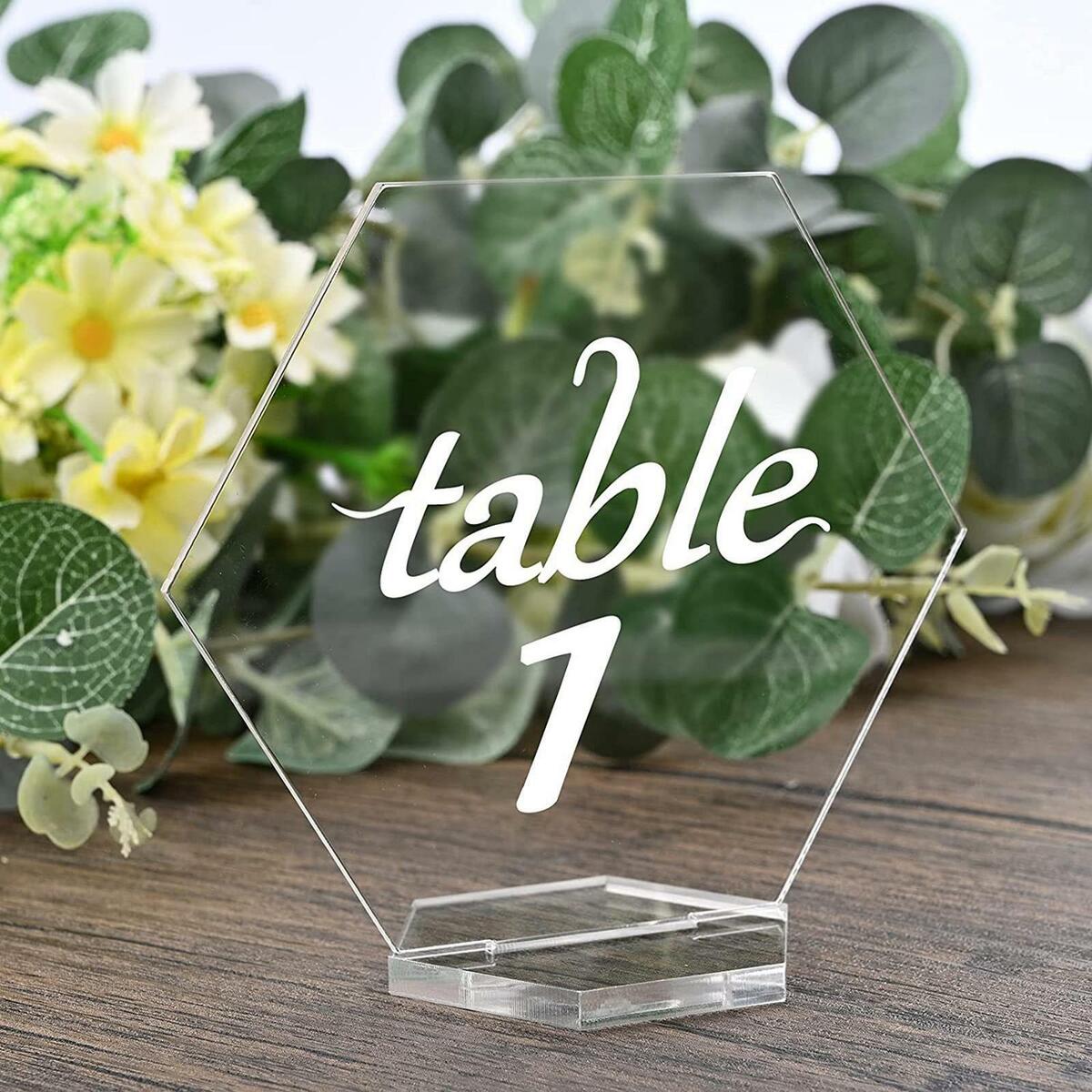 5x Clear Acrylic Place Cards with Stand DIY for Wedding Banquet Birthday