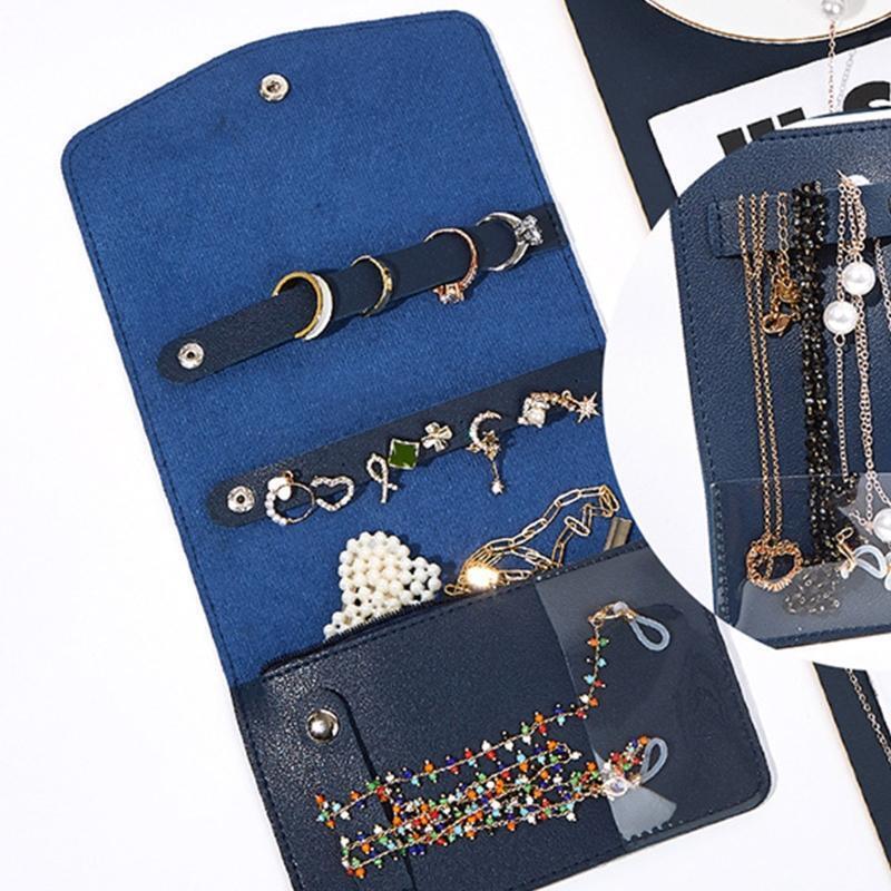 Jewelry Organizer Roll Travel Jewel Bag Case for Multiple Necklace Ring Bracelet