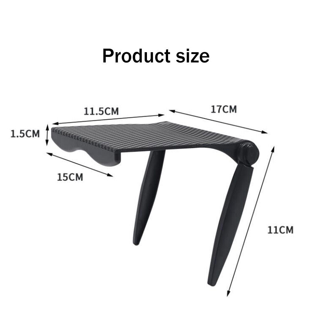 Foldable Adjustable Screen Top Shelf Computer Monitor Riser Stand (Black)