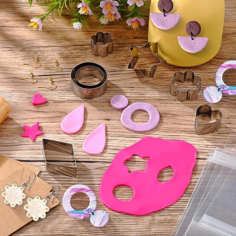 30 Pcs Polymer Clay Cutters Geometric Stainless Steel Cutters Clay Earring Cutte