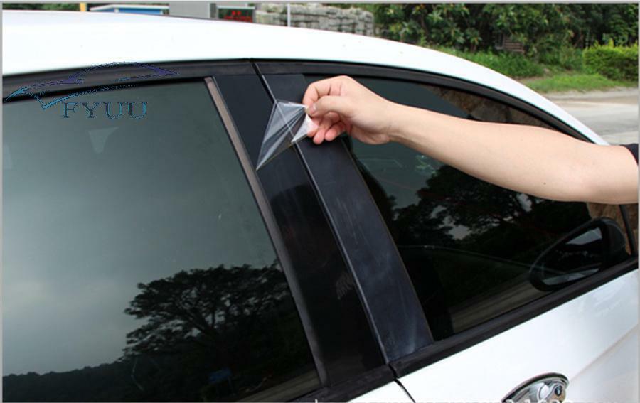 4 Pcs/Set Glossy Black Polycarbonate Car Pillar Posts Cover Trim For Ford Fiesta