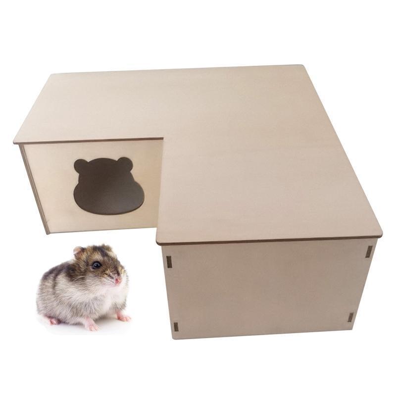 Hamster House Natural Wood Hideout Play Hut No Nails Safe for Small Animals