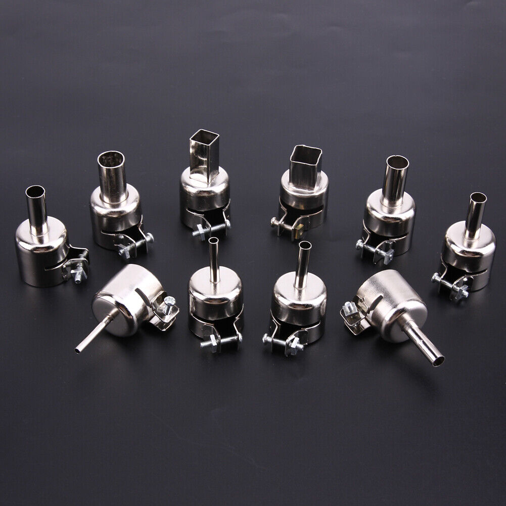 10Pcs Heat Gun Nozzles Solder Kit Set for 850 Hot Air Soldering Station