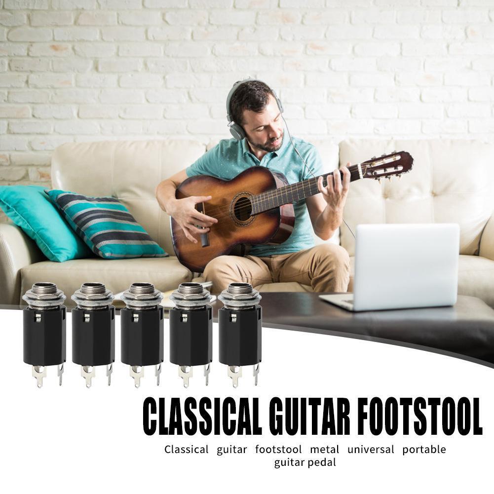 5pcs Acoustic Electric Guitar EQ Socket Plug 6.35mm Stereo Output Socket