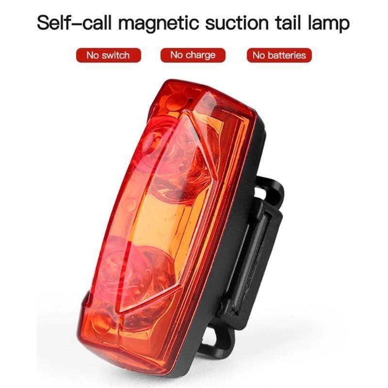 Bicycle Taillights Warning Lamp Bike Tail Light Self-Powered Magnetic Induction