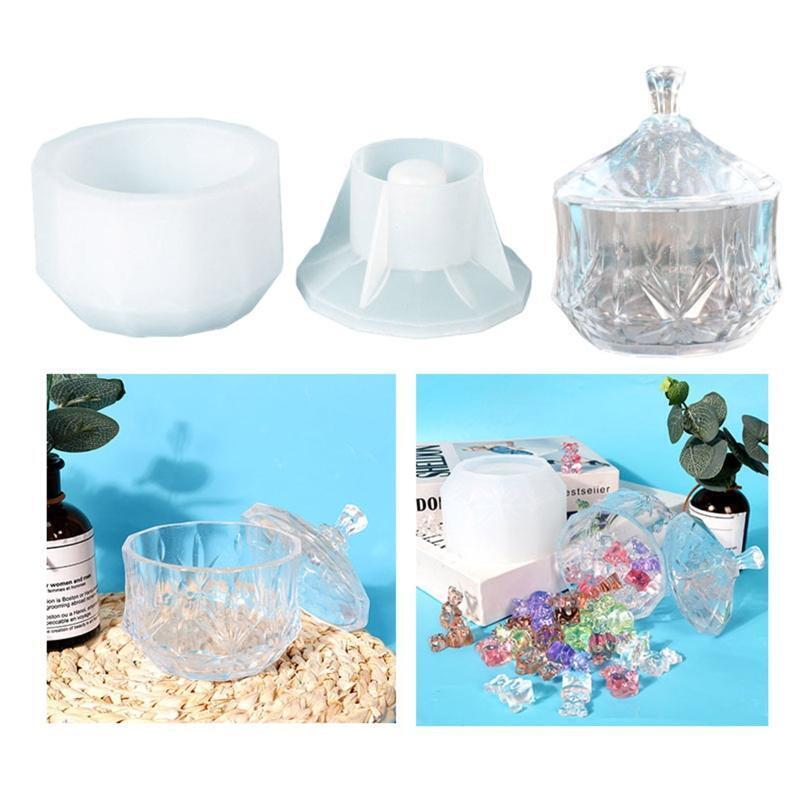 Storage Box with Lid UV Crystal Epoxy Mold Handmade Jewelry Case Silicone Mould