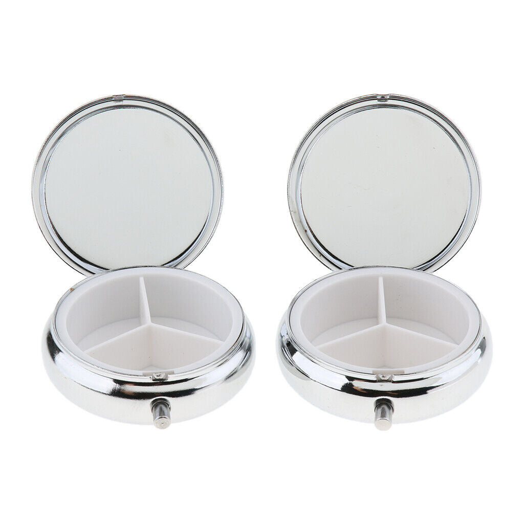 2   Pill Box Medicine Case Storage Container for Pocket 3 Slots