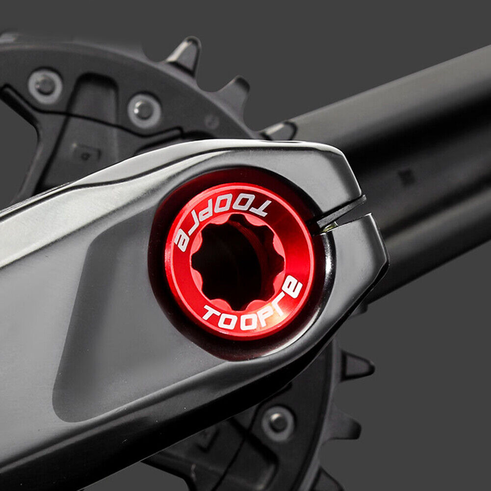 TOOPRE MTB Bike Crank Cover Screws Cap CNC M20x8mm BB Fixing Bolt (Red)