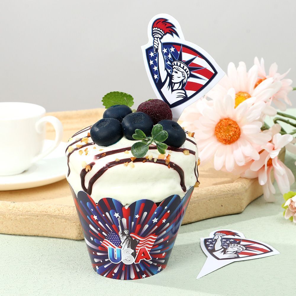 Flag Patriotic Sign Cake Decoration 4th of July Independence Day Cake Topper