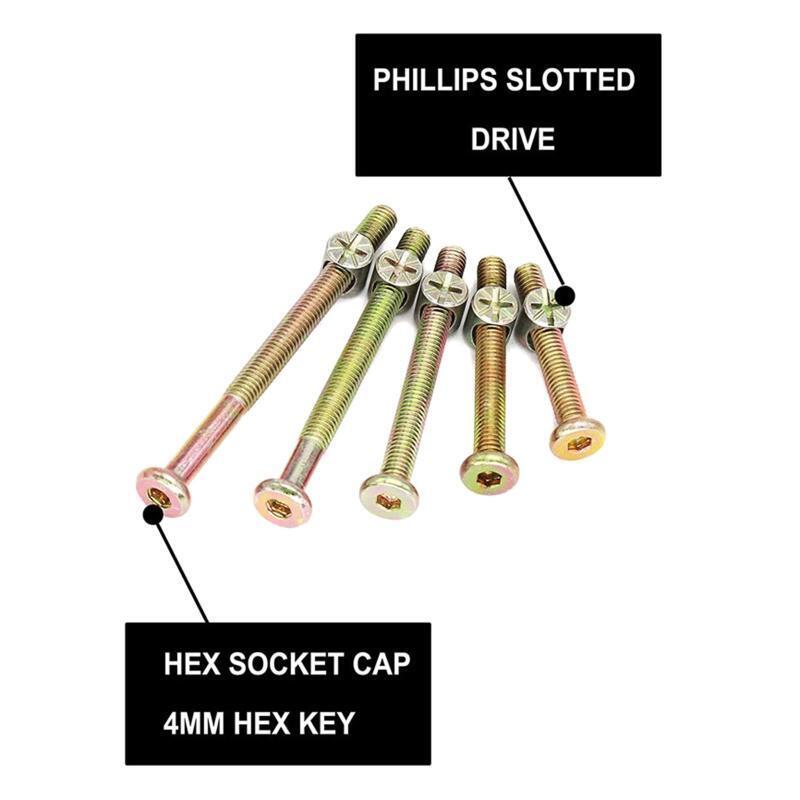 Baby Bed Crib Screws Hardware Replacement Kit M6x40mm/ 50mm/ 60mm/ 70mm/ 80mm