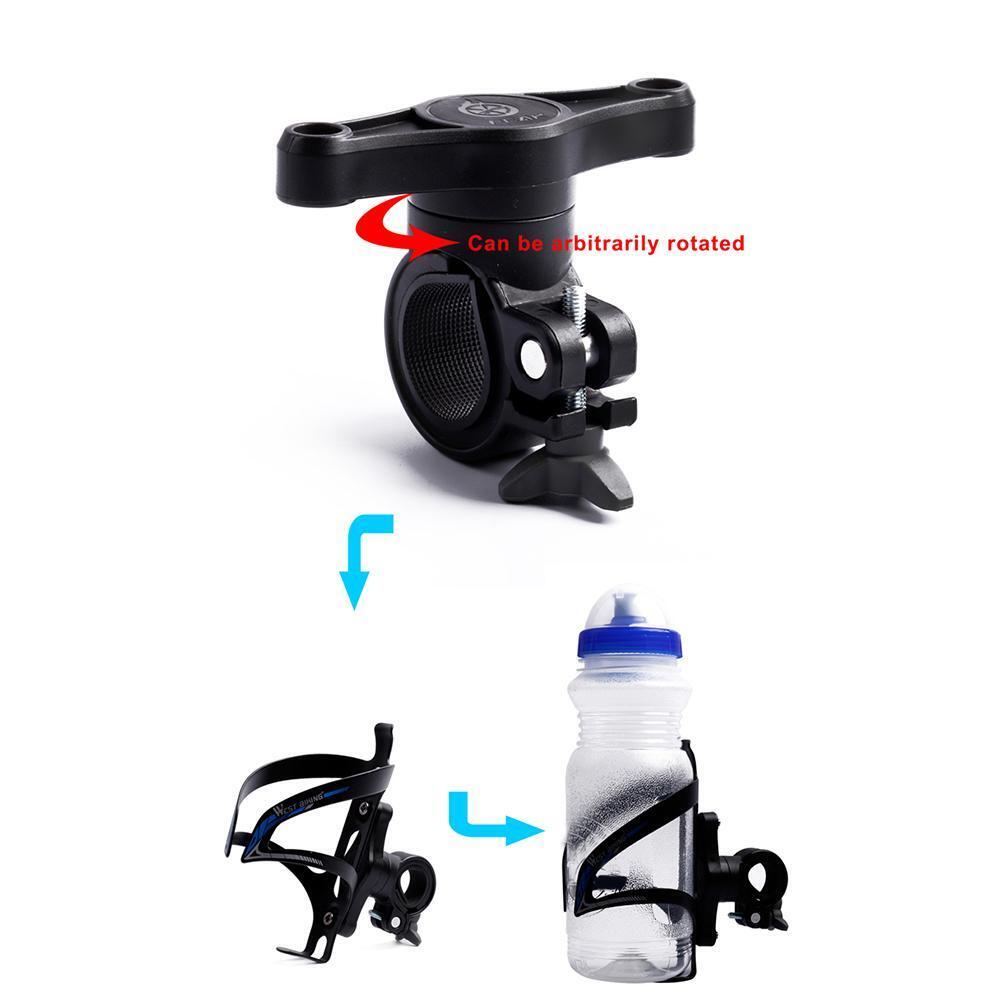 WEST BIKING Bicycle Water Bottle Cage Holder 360 Degree Rotation Converter