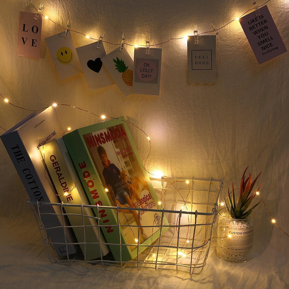 USB LED Photo Clips Lamp Garlands Battery for Wedding Xmas Star Light (5m)