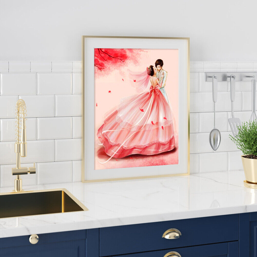 5D DIY Diamond Painting Wedding Couples Full Drill Embroidery Room Decor