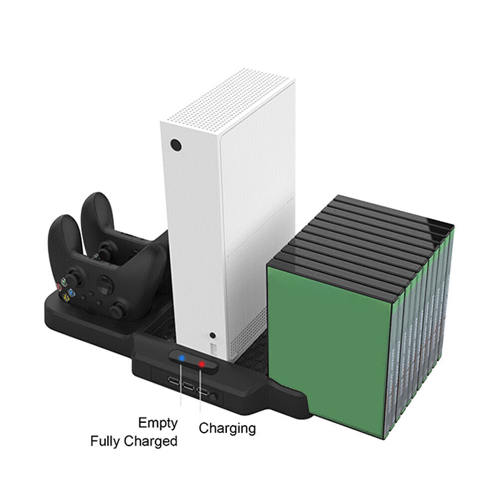 Cooling Stand Controller Charger w/2 Fans 11 Game Slots for Xbox Series S X