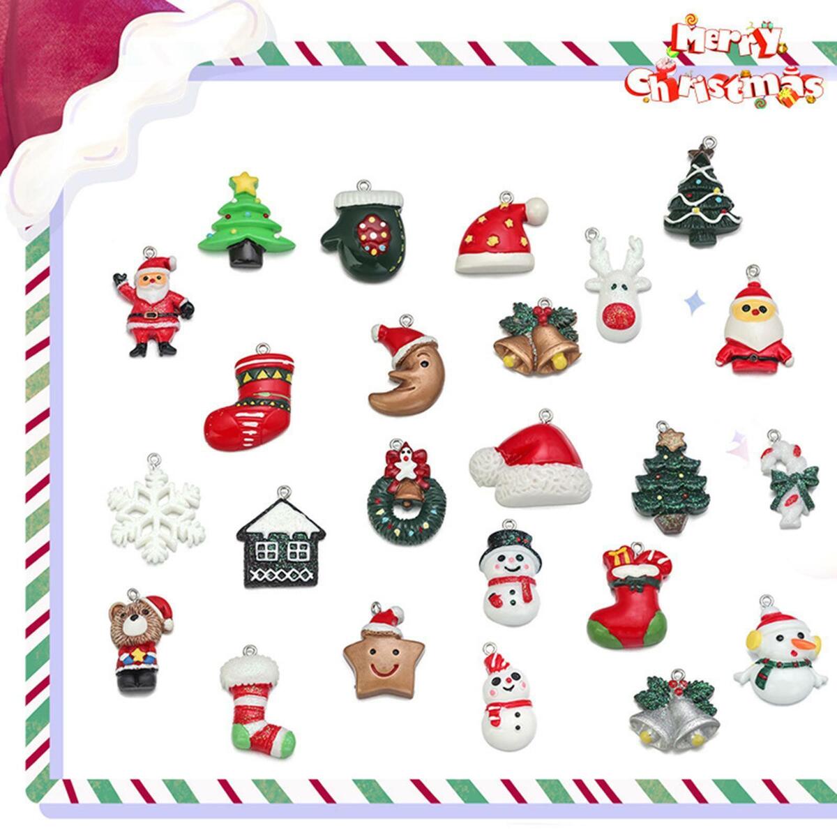 20pcs  Charms Christmas Pendants for Jewelry Making Craft Accessories