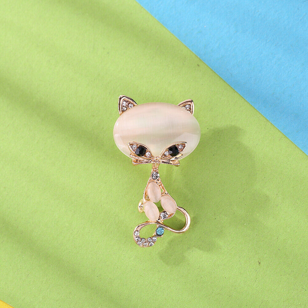 Classic Filled Opal Stone Brooches Women Animal Crystal Pin Buckle Jewelry