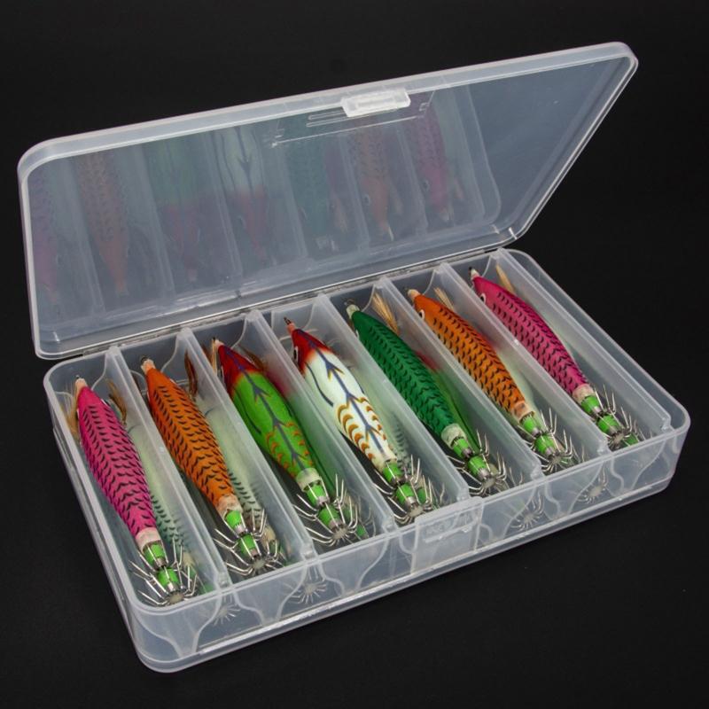 14Pcs Shrimp Prawn Hooks Lure Squid Hook Saltwater Octopus Fishing Squid Lures