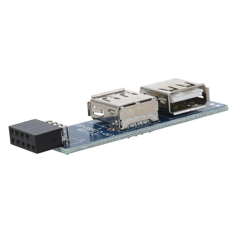 Motherboard 9PIN to 2 port USB2.0 Adapter Connect USB devices Compat with USB1.1