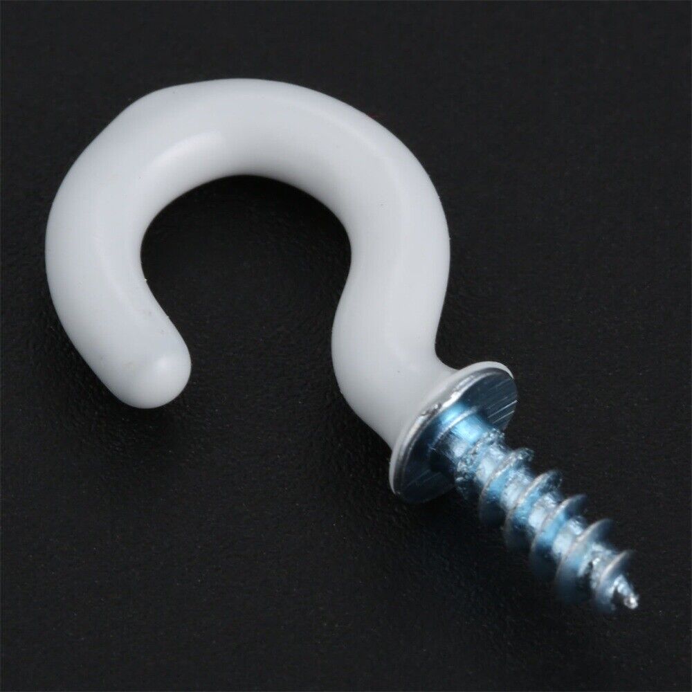 100Pcs 0.94" Strong Sharp Vinyl Coated Ceiling Hooks Space-saving Household Item