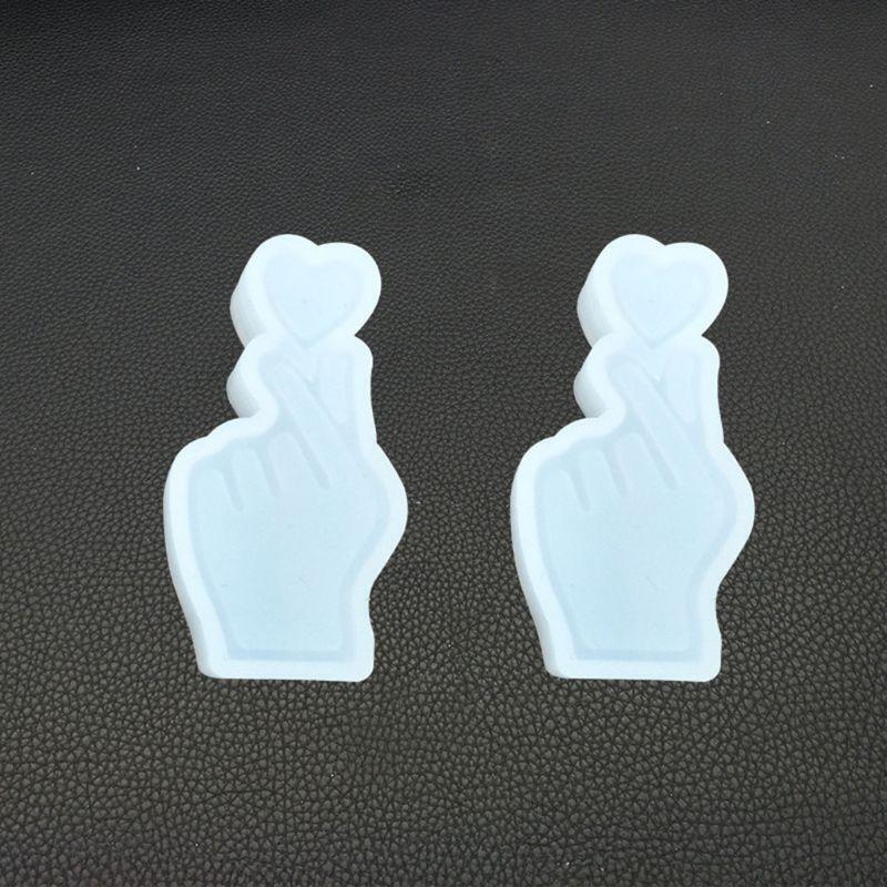 Handmade Finger Heart Silicone Molds DIY Crystal Drop Adhesive Pendant Art Mould