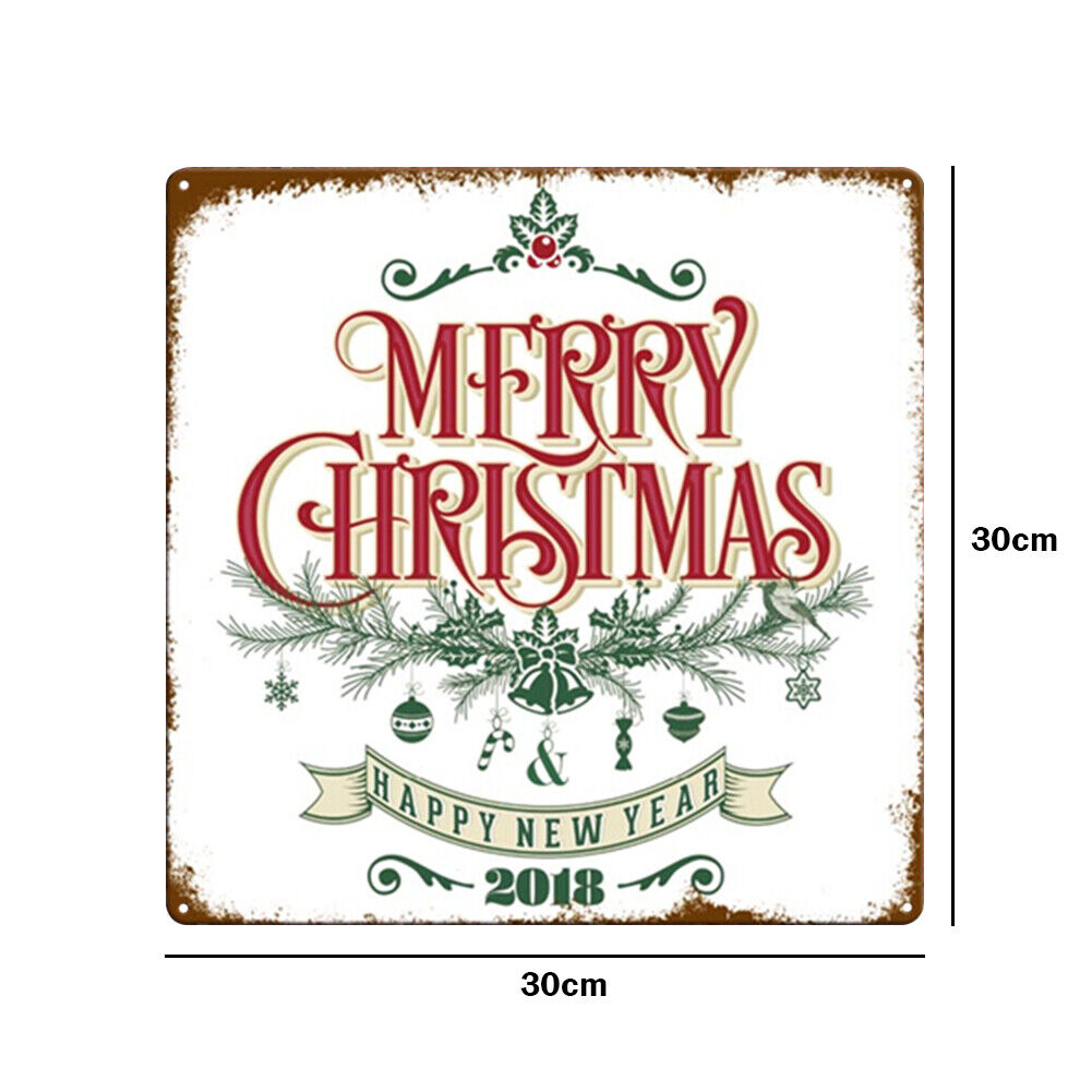 Square Metal Tin Sign Plaque Wall Christmas Poster Iron Painting (2220-02)
