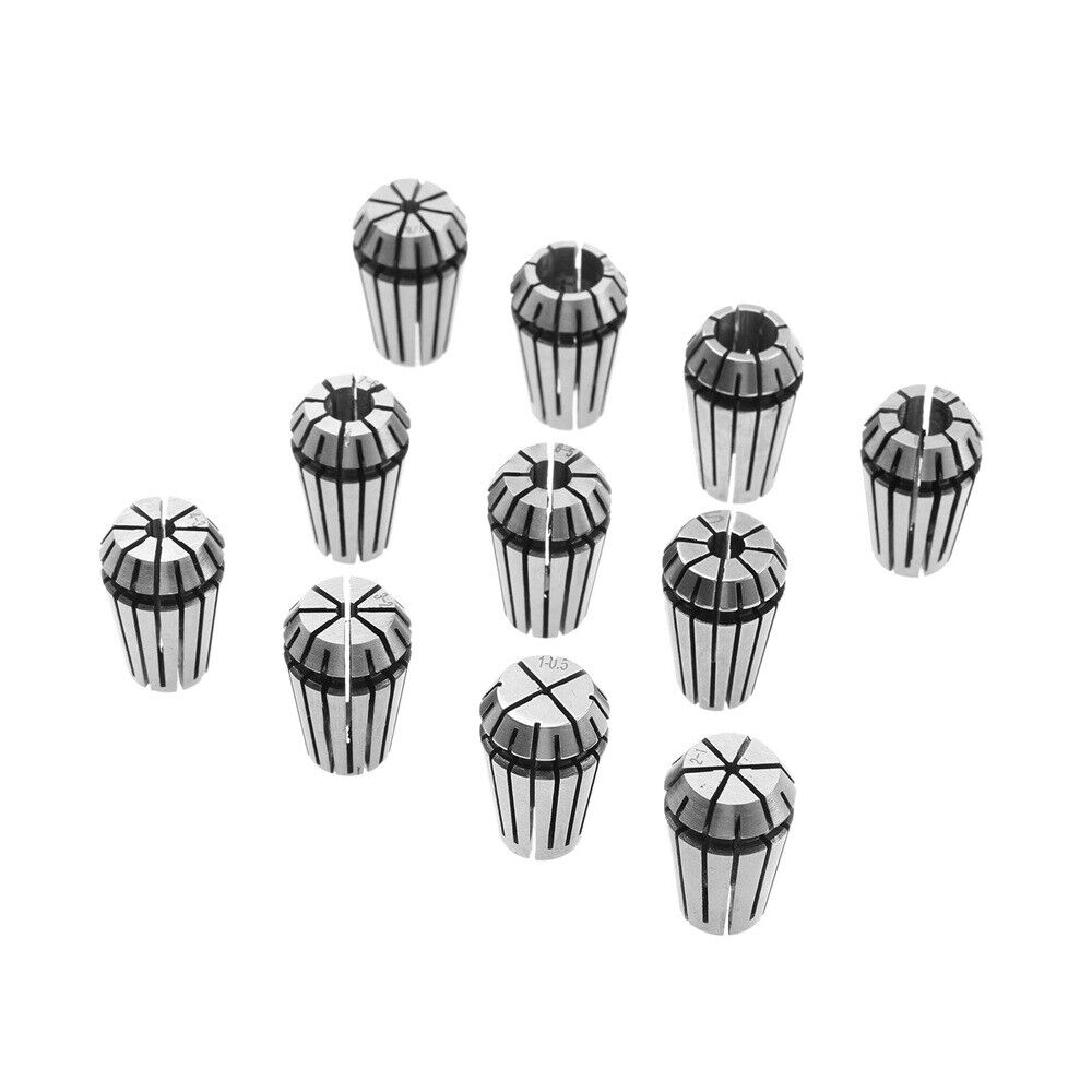 11Pcs 1mm-10mm 1/8" ER16 Precision Collet Chuck Set For CNC Milling Lathe Tool