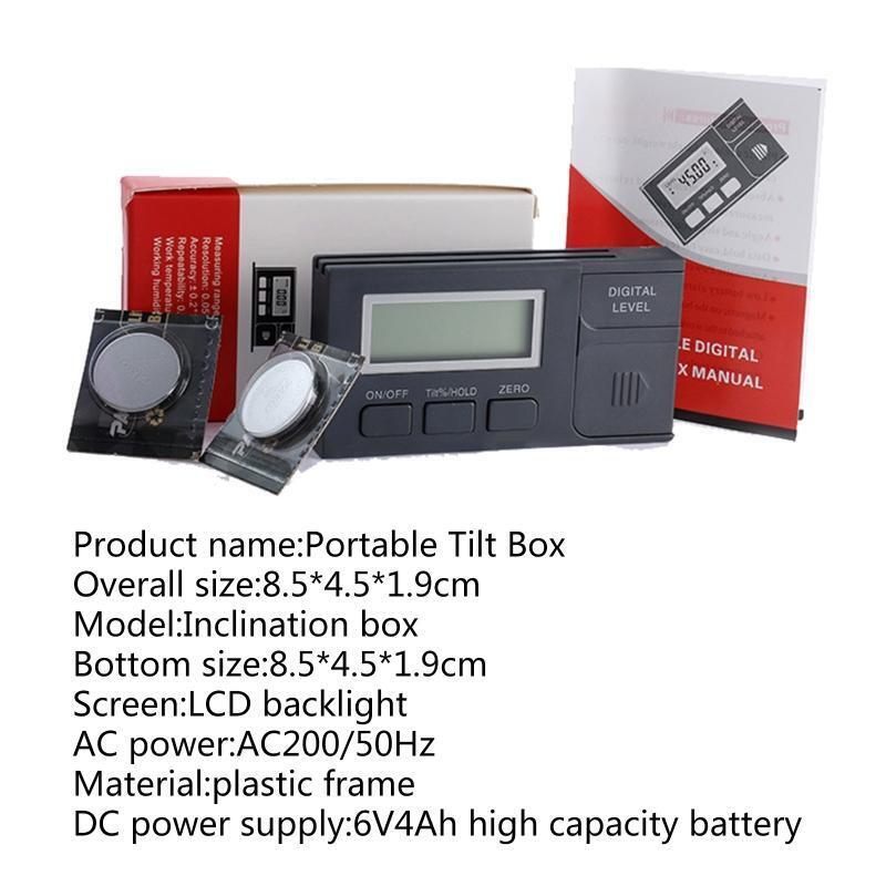Upgraded Bevel Box Digital Protractor Inclinometer Level Box 360 Degree Plastic