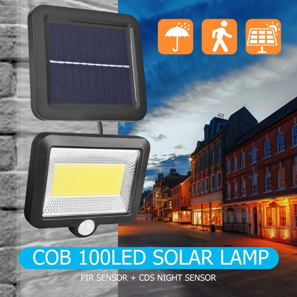 2pc COB 100LED Solar Lamp Motion Sensor Waterproof Outdoor Path Night Light