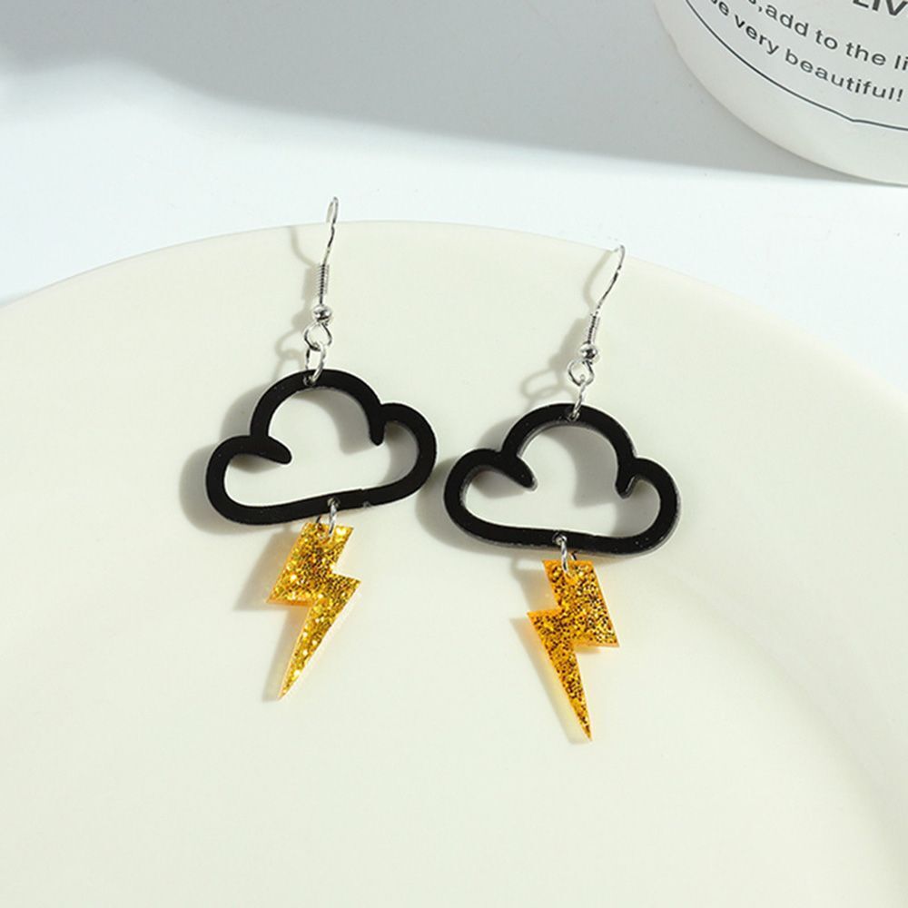 Fashion Women Girls Drop Earrings Cloud Lightning Drop Dangle Acrylic Earrings