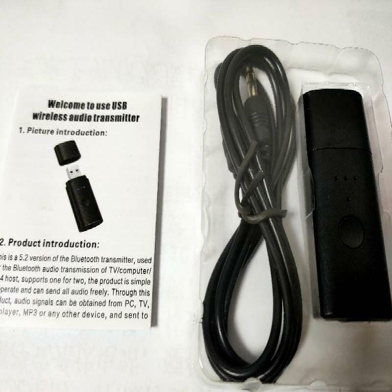 Audio Adapter 3.5 Aux USB Transmitter BT5.2 Wireless Speaker Radio Receiver