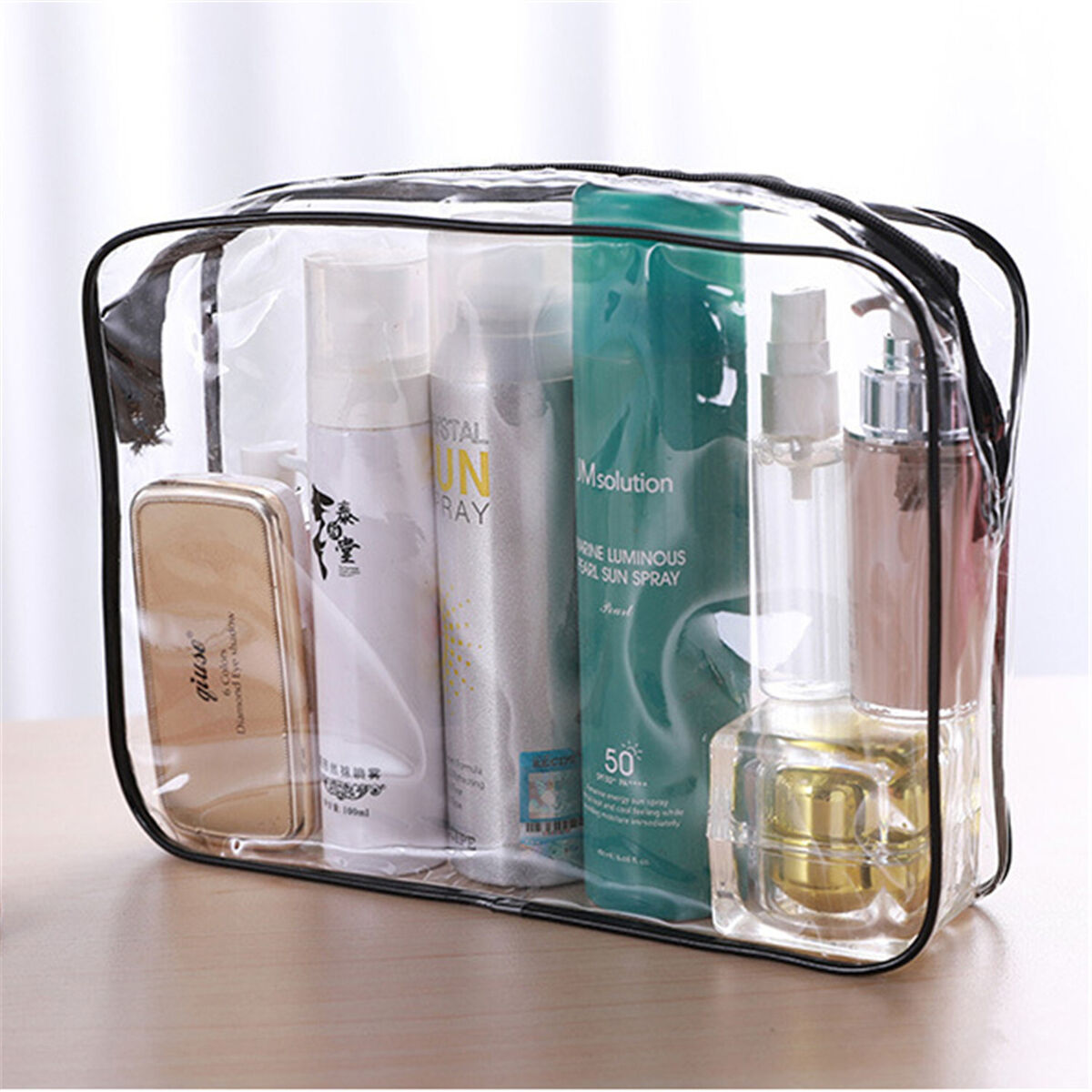 PVC Storage Pouch Waterproof Cosmetic Bags Toiletry Bag Transparent Makeup Case