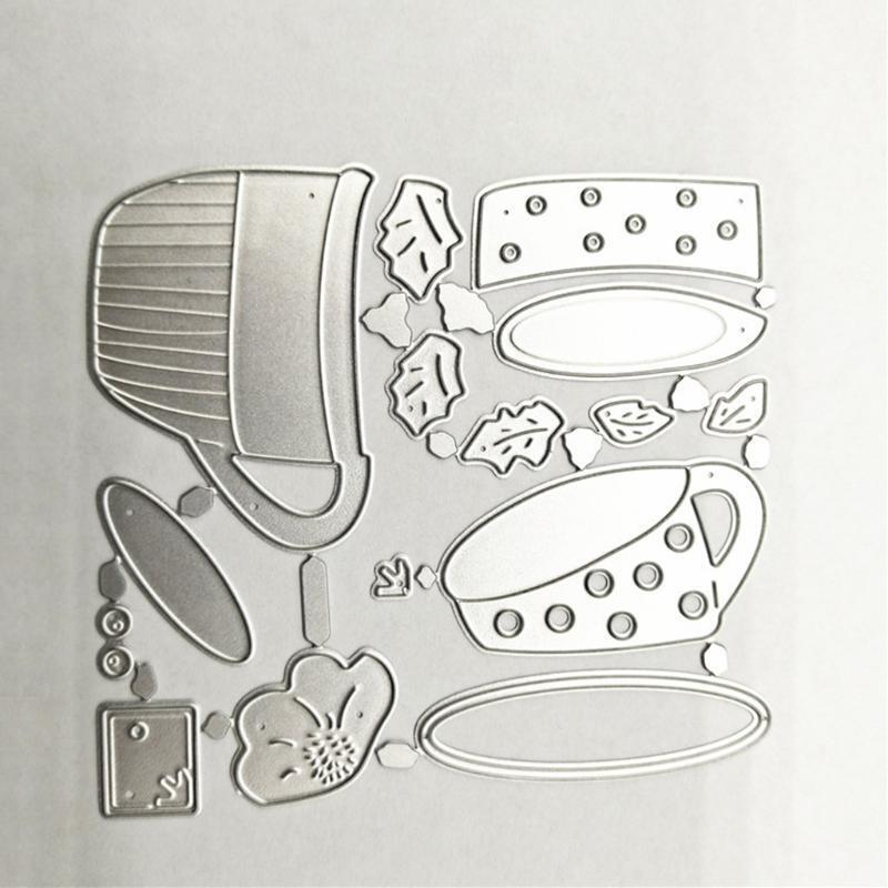 Cup Mug Metal Cutting Dies Stencil DIY Scrapbook Album Paper Card Template Mold