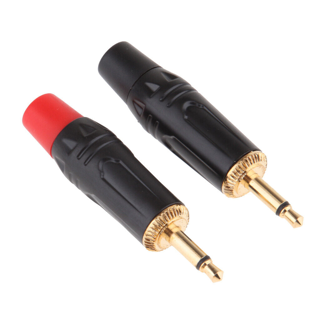 2x 3.5mm Mono Male Repair Headphone Audio Solder Jack Plug